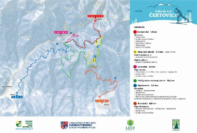 Mapka bekrskych trat v oblasti ertovice